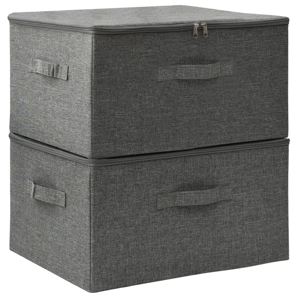 vidaXL Storage Boxes 2 pcs 43x34x23 cm Fabric Anthracite