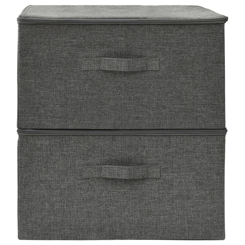 vidaXL Storage Boxes 2 pcs 43x34x23 cm Fabric Anthracite