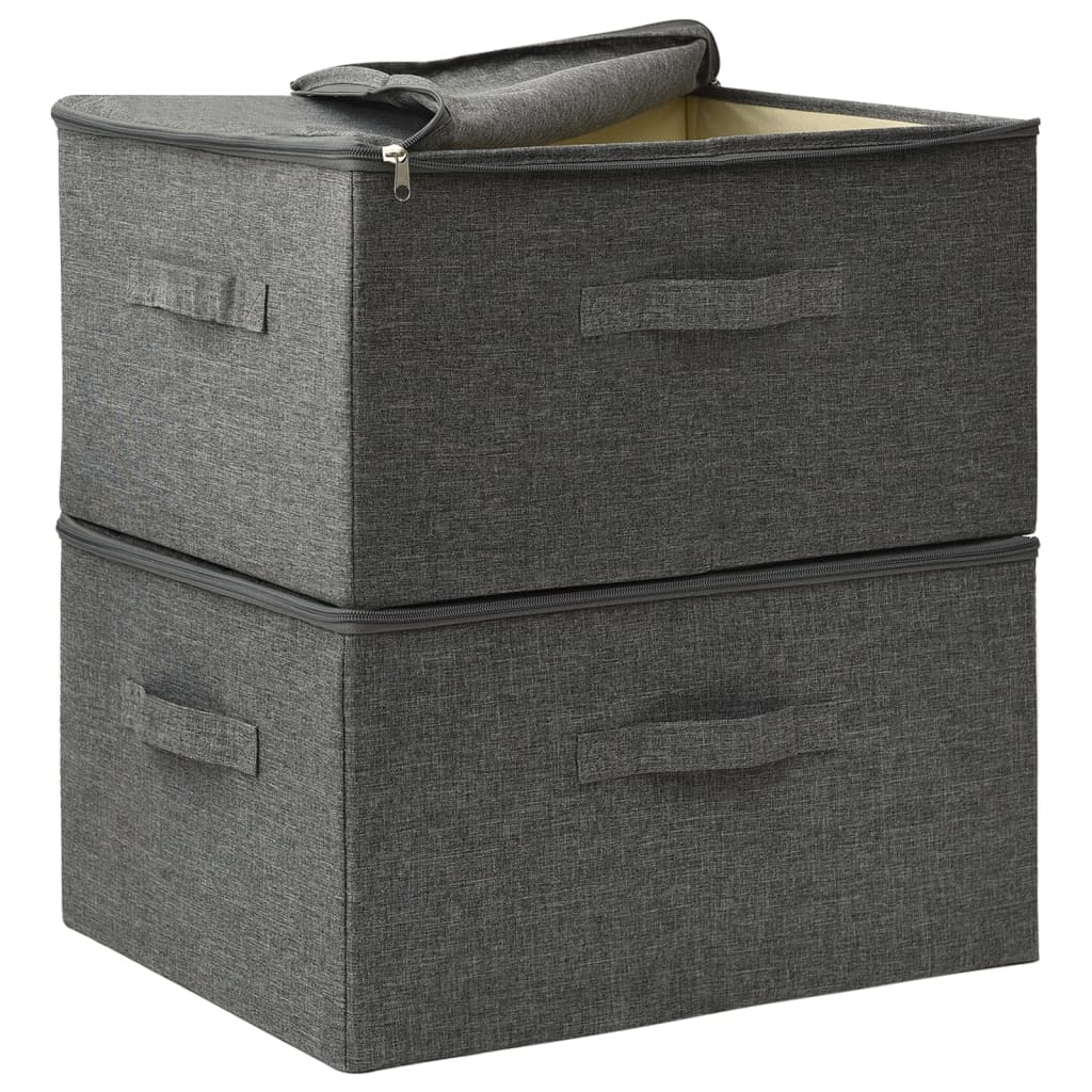 vidaXL Storage Boxes 2 pcs 43x34x23 cm Fabric Anthracite