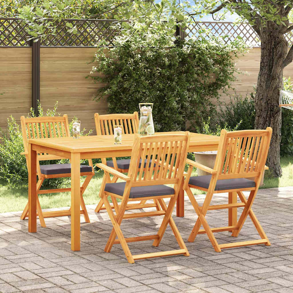 vidaXL Garden Chairs 6 pcs Foldable Solid Acacia Wood