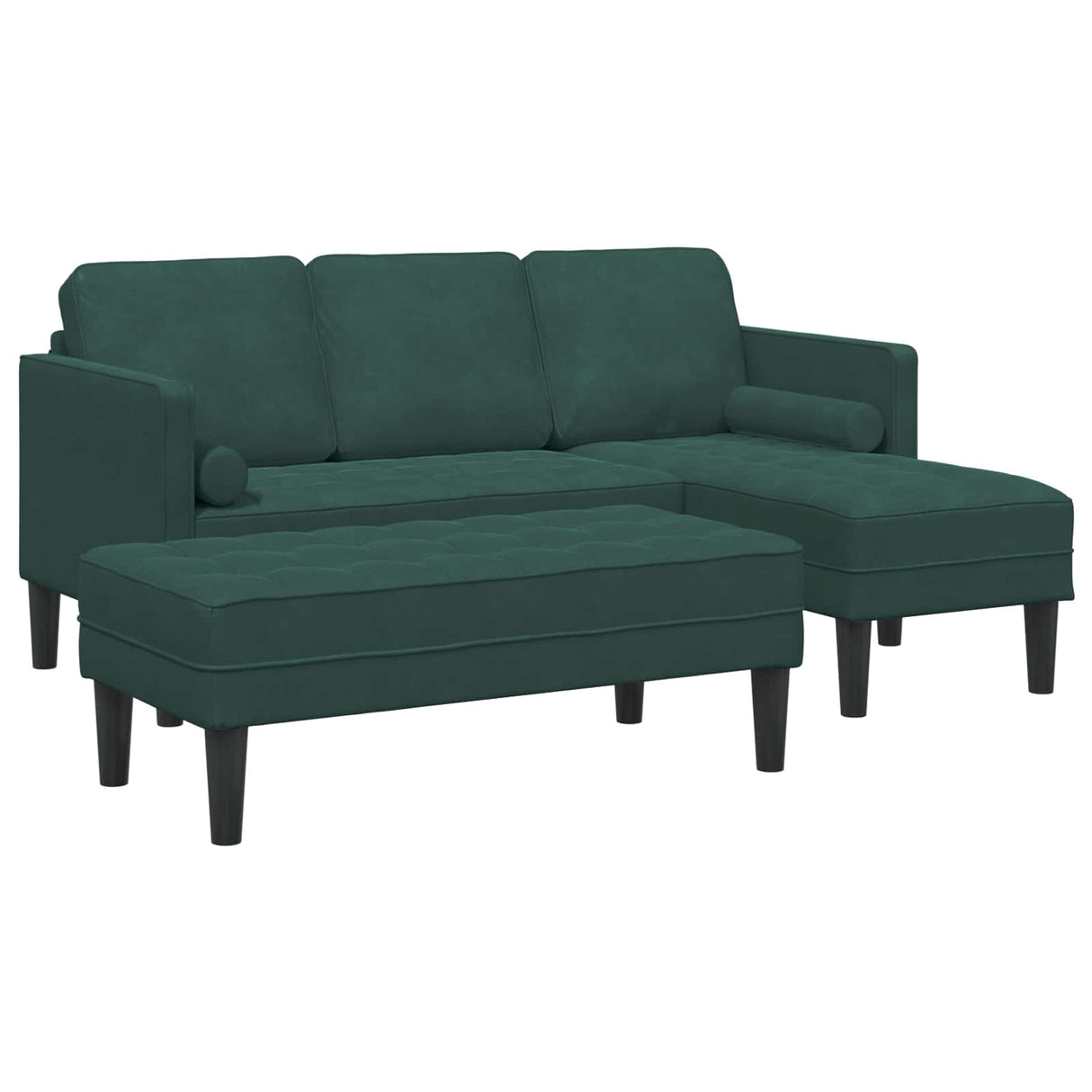 vidaXL Sofa set with cushions 2 pcs Light gray Polyester
