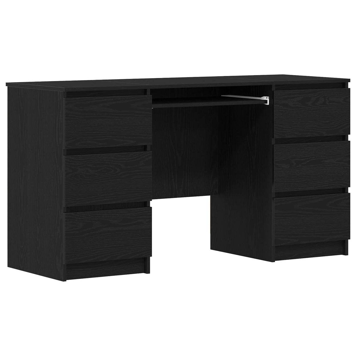 vidaXL Bureau met lade Zwart Eiken 140 x 50 x 76 cm Bewerkt hout
