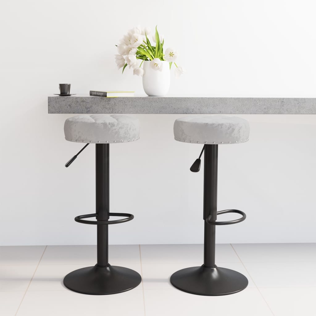vidaXL Bar stools 2 pcs velvet black
