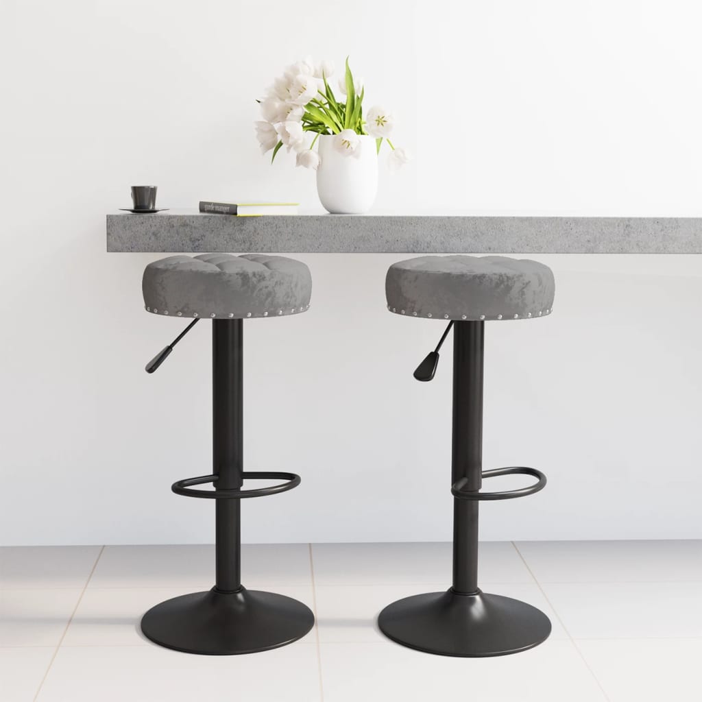 vidaXL Bar stools 2 pcs velvet black