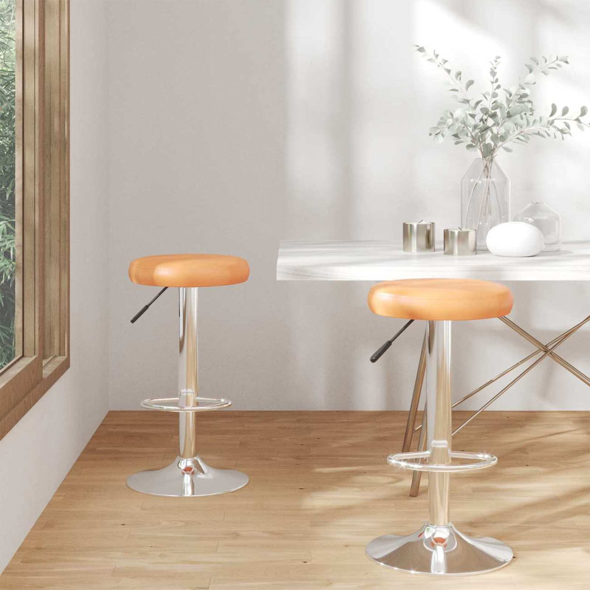 vidaXL Barstoelen 2 st kunstleer wit