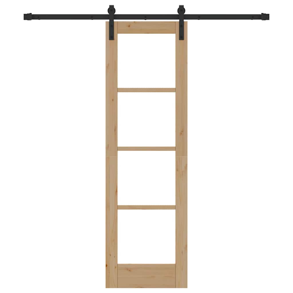 vidaXL Sliding Door ORKDAL White and Black 73.5 x 211 cm