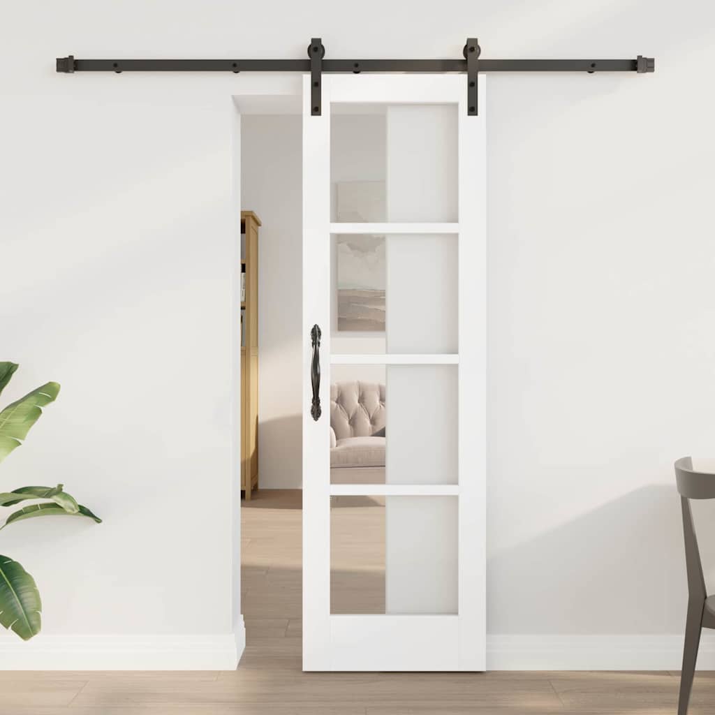 vidaXL Sliding Door ORKDAL White and Black 73.5 x 211 cm