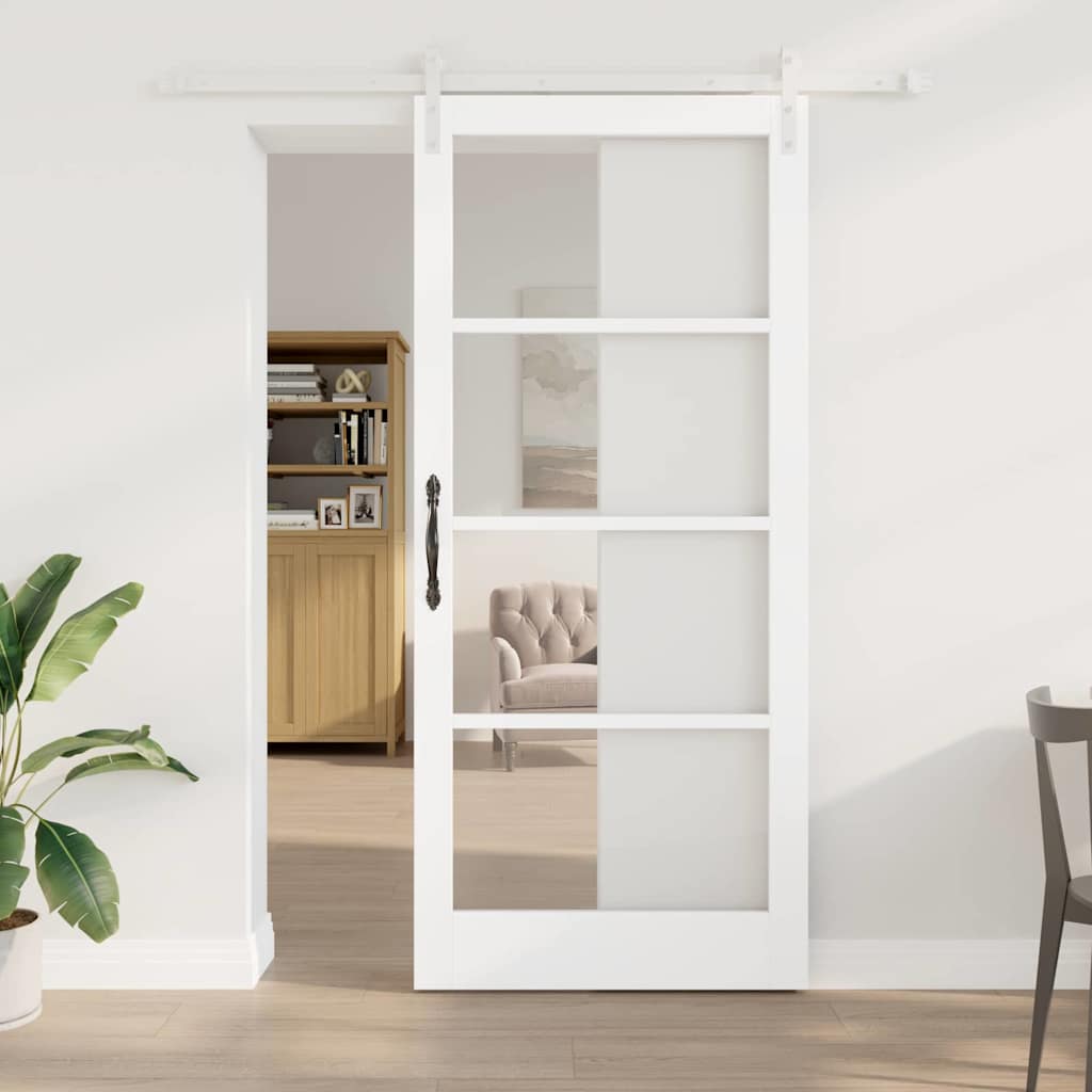 vidaXL Sliding Door ORKDAL White and Black 73.5 x 211 cm