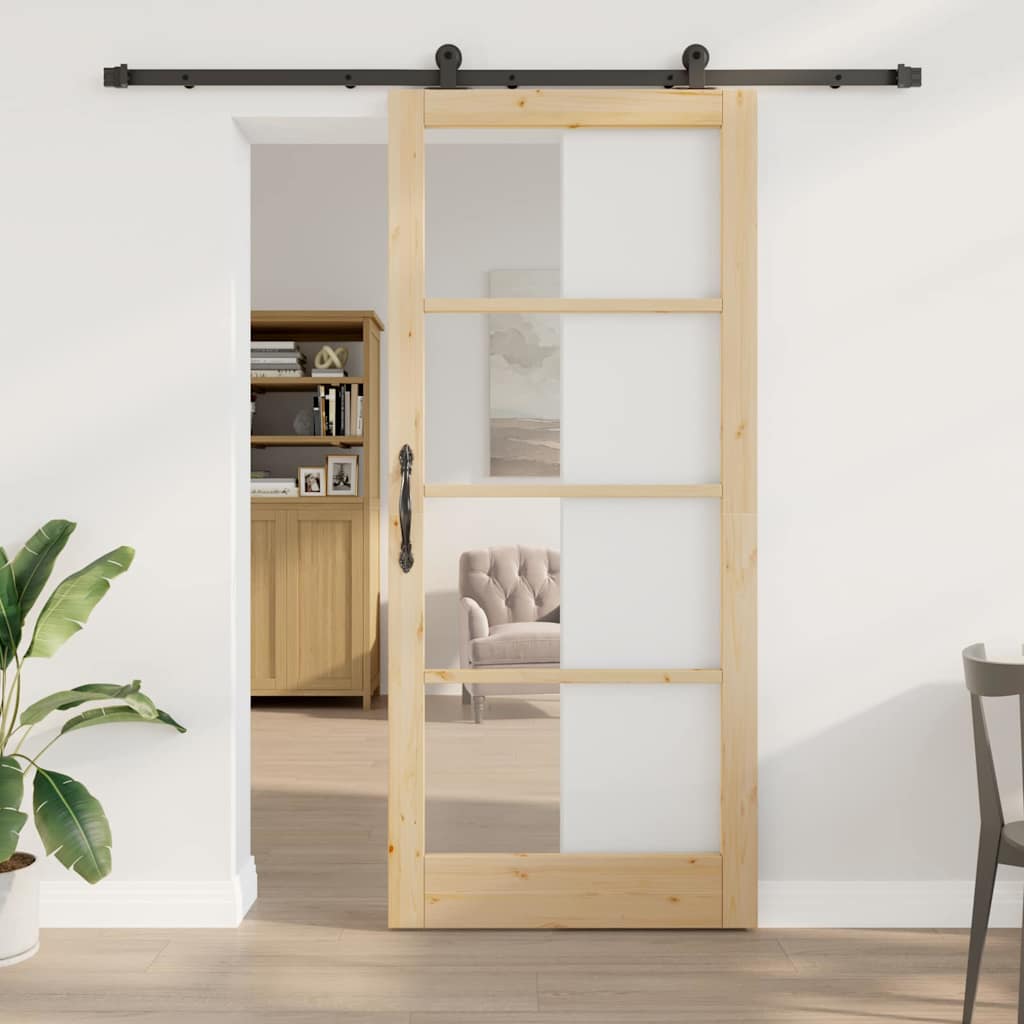 vidaXL Schuifdeur ORKDAL Wit en Zwart 73,5 x 211 cm