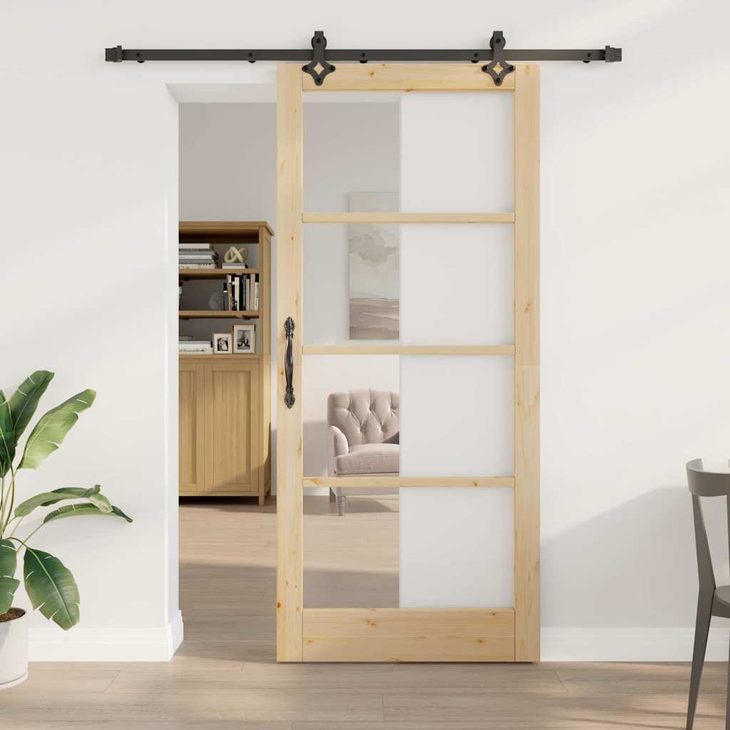 vidaXL Schuifdeur ORKDAL Wit en Zwart 73,5 x 211 cm