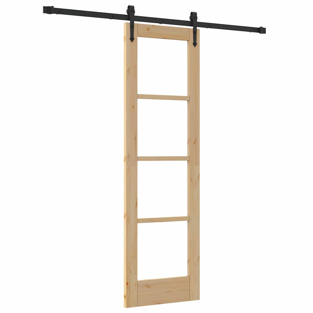 vidaXL Schuifdeur Wit 73,5 x 211 cm Massief grenenhout en glas