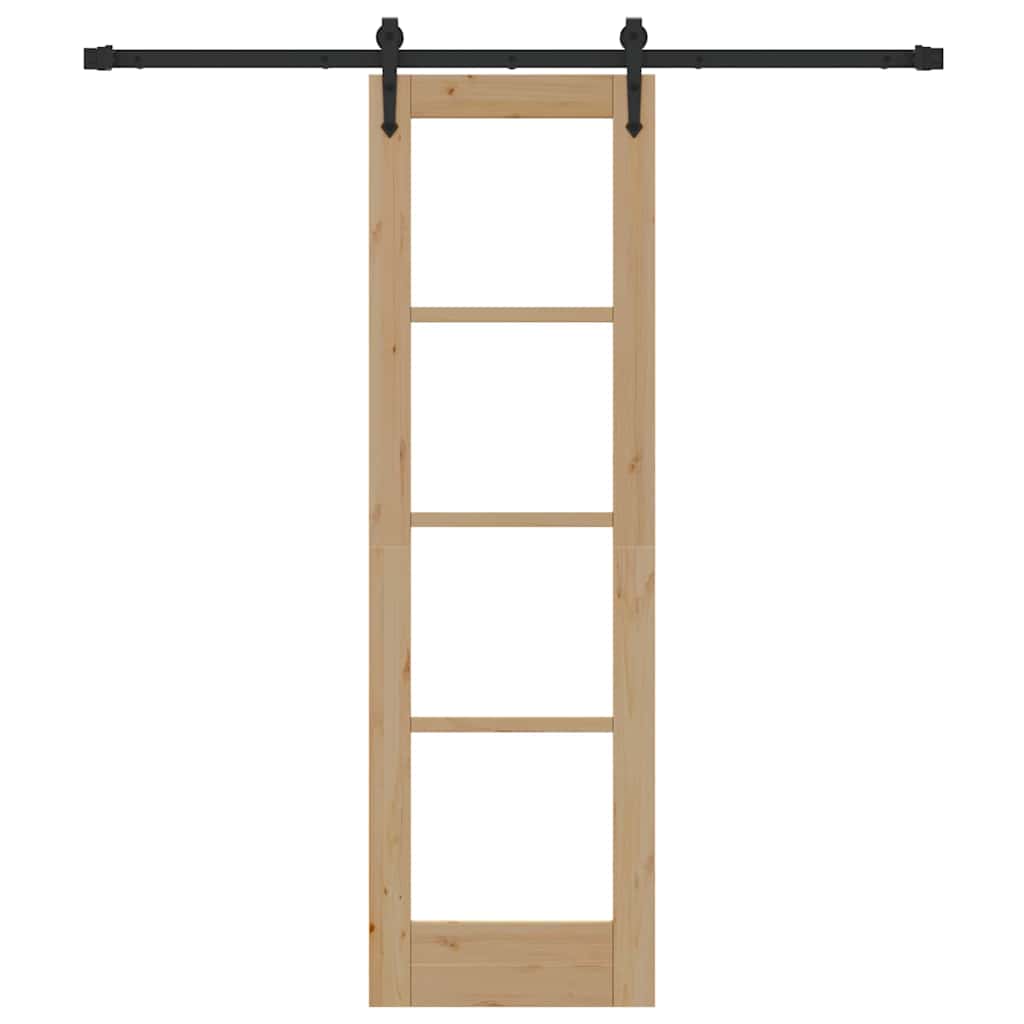 vidaXL Schuifdeur Wit 73,5 x 211 cm Massief grenenhout en glas