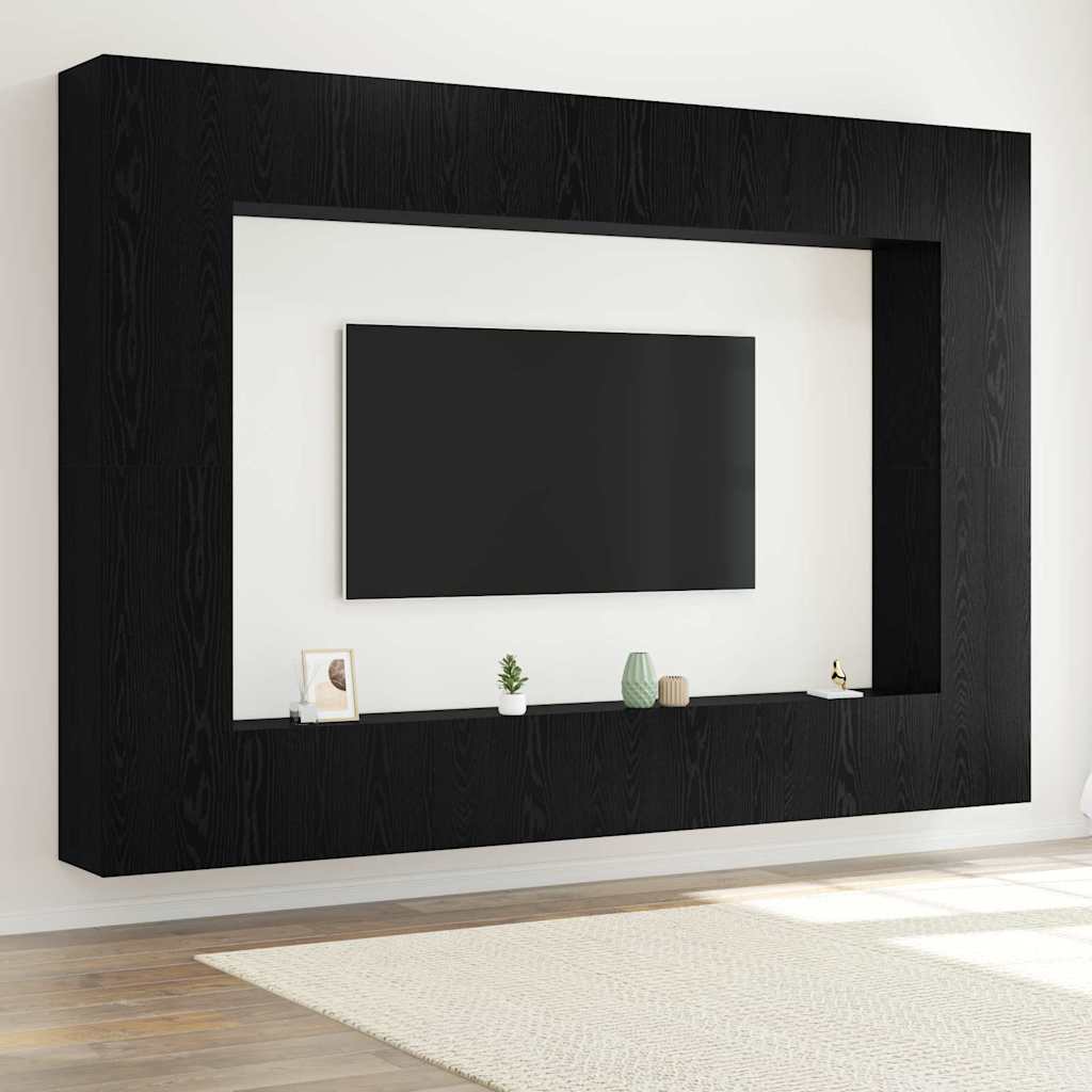 vidaXL 8-piece TV Cabinet Set Engineered Wood White