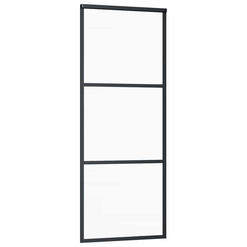 vidaXL Schuifdeur met beslag 76x205 cm ESG-glas en aluminium