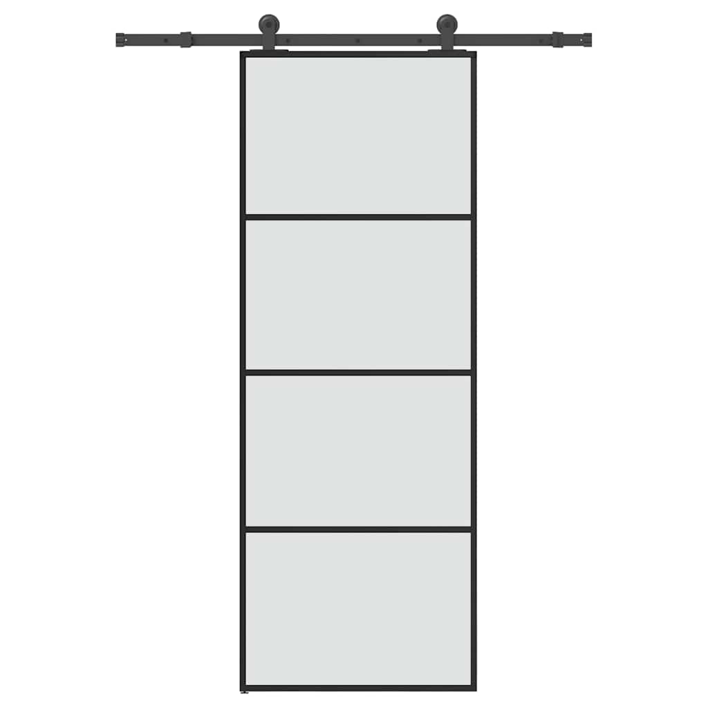 vidaXL Sliding Door with Hardware 76x205 cm ESG Glass and Aluminum