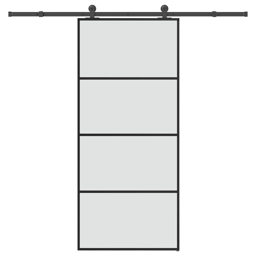 vidaXL Sliding Door with Hardware 76x205 cm ESG Glass and Aluminum