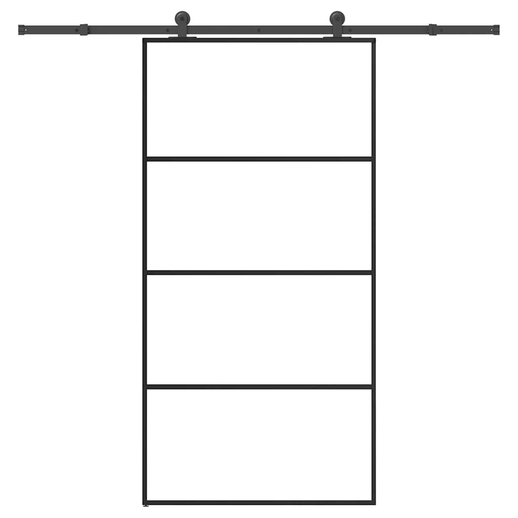vidaXL Sliding Door with Hardware 76x205 cm ESG Glass and Aluminum
