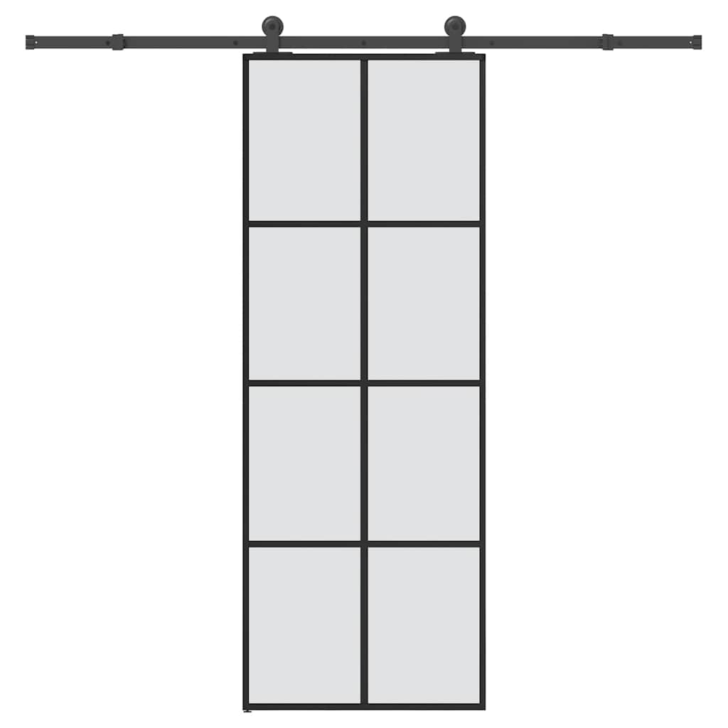 vidaXL Sliding Door with Hardware 76x205 cm ESG Glass and Aluminum