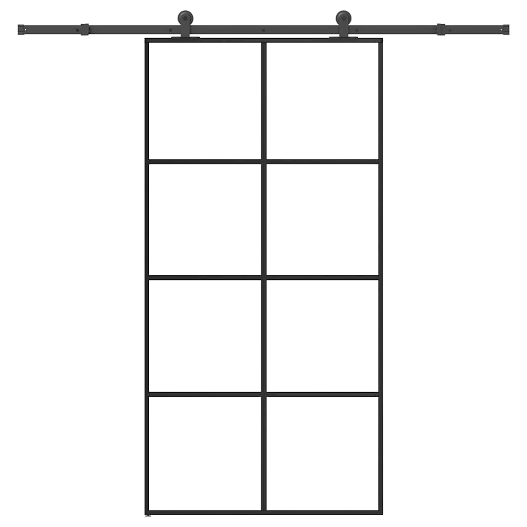 vidaXL Sliding Door with Hardware 76x205 cm ESG Glass and Aluminum