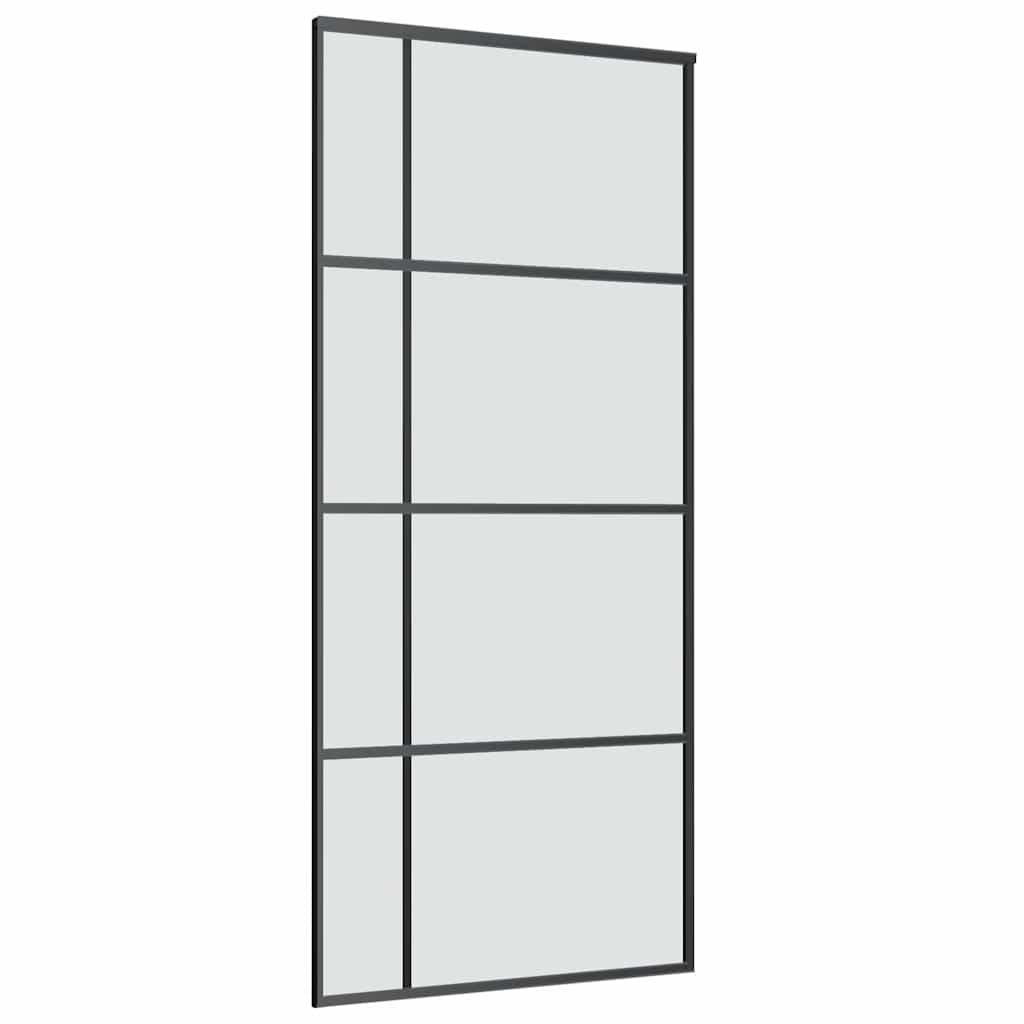 vidaXL Schuifdeur met beslag 76x205 cm ESG-glas en aluminium