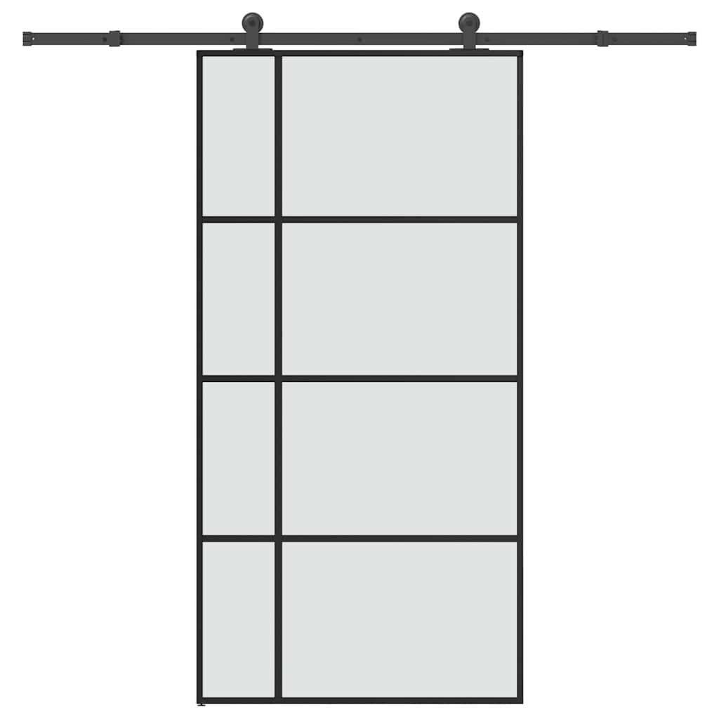 vidaXL Schuifdeur met beslag 76x205 cm ESG-glas en aluminium