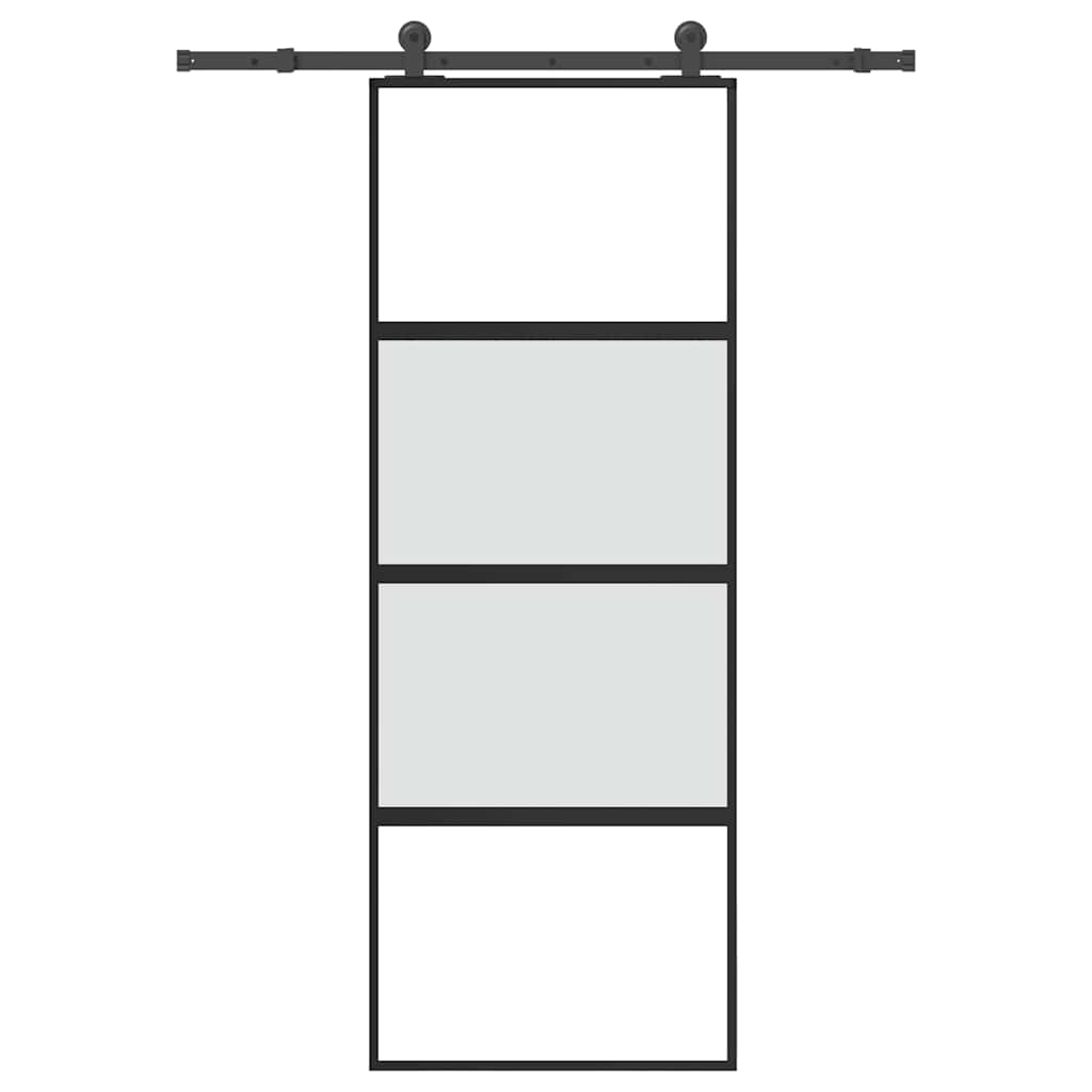 vidaXL Sliding Door with Hardware 76x205 cm ESG Glass and Aluminum
