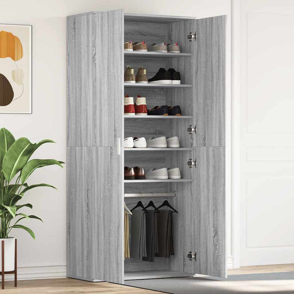 vidaXL Schoenenkast met plank Wit 80 x 39 x 178 cm Bewerkt hout