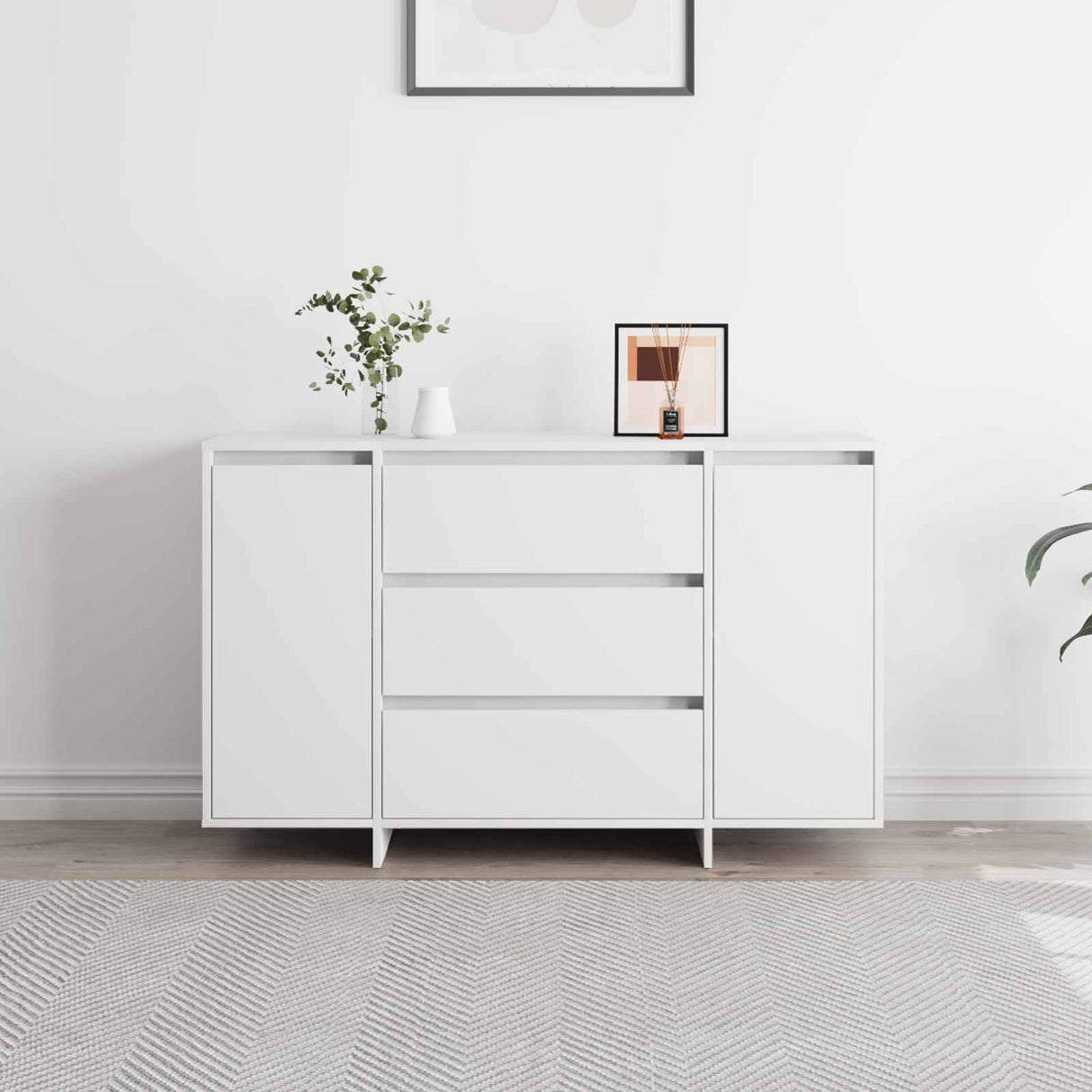 vidaXL Dressoir met lade Wit 120 x 41 x 75 cm Bewerkt hout