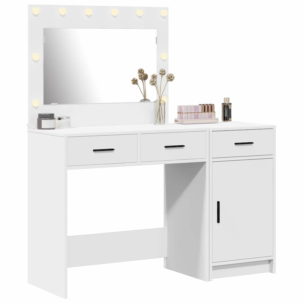 vidaXL Kaptafel met lade 2 pcs Wit 40 x 41 x 75 cm Bewerkt hout