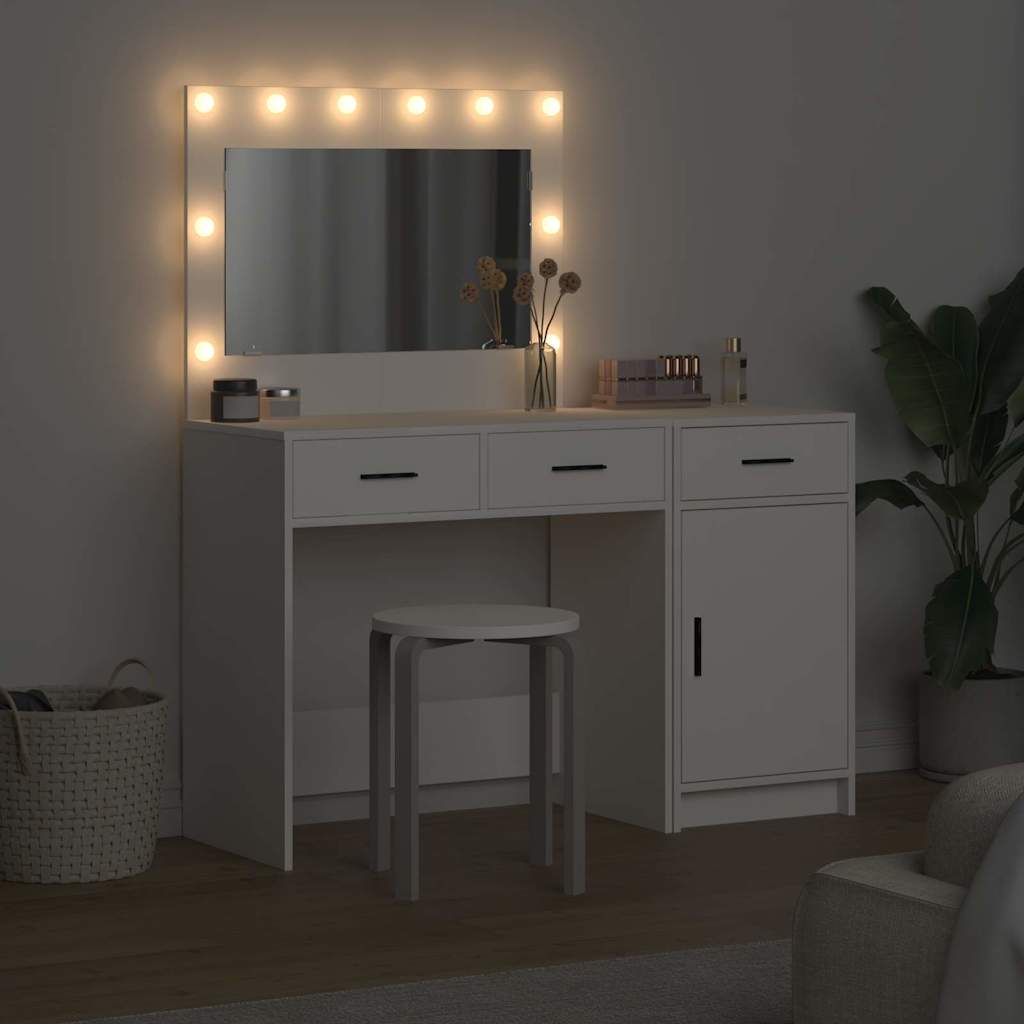 vidaXL Kaptafel met lade 2 pcs Wit 40 x 41 x 75 cm Bewerkt hout
