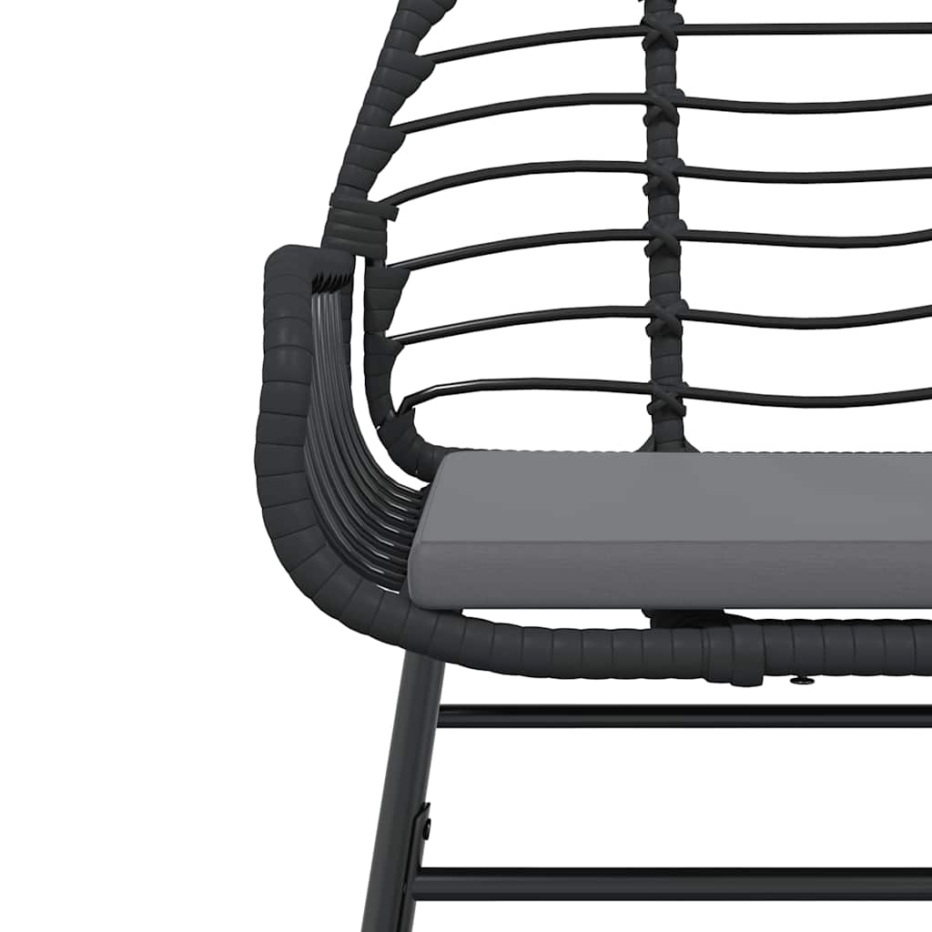 vidaXL 3-delige Tuinset poly rattan glas zwart