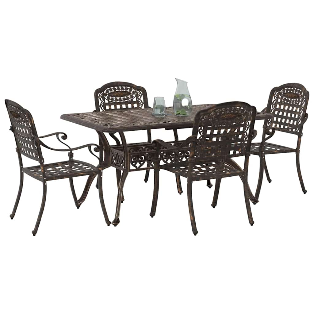 vidaXL Tuin Eettafel Set 5 pcs Wit Aluminium