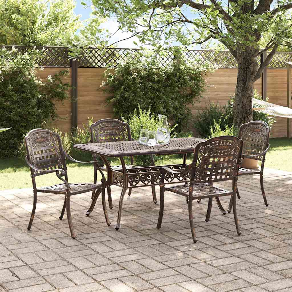 vidaXL Tuin Eettafel Set 5 pcs Wit Aluminium