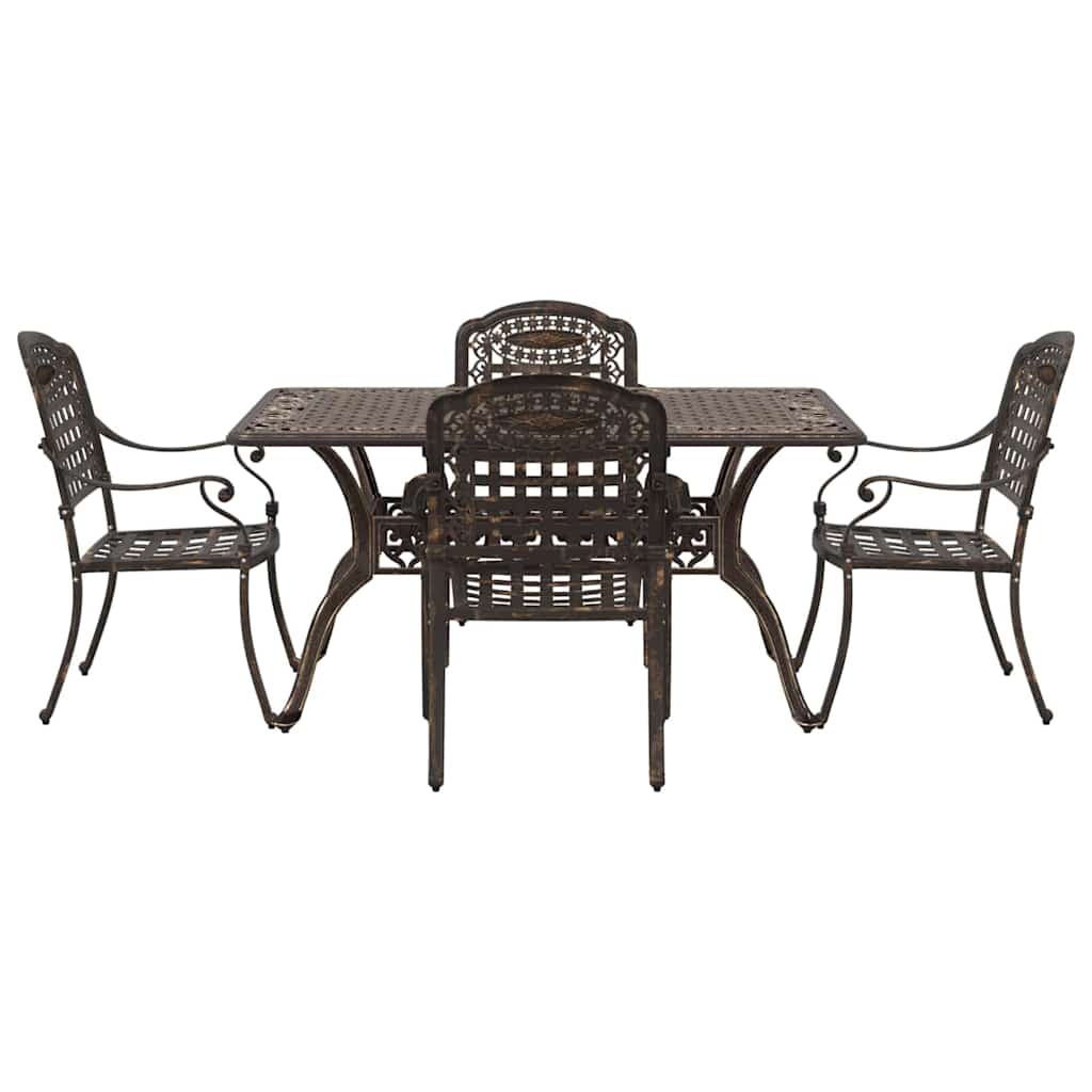 vidaXL Tuin Eettafel Set 5 pcs Wit Aluminium