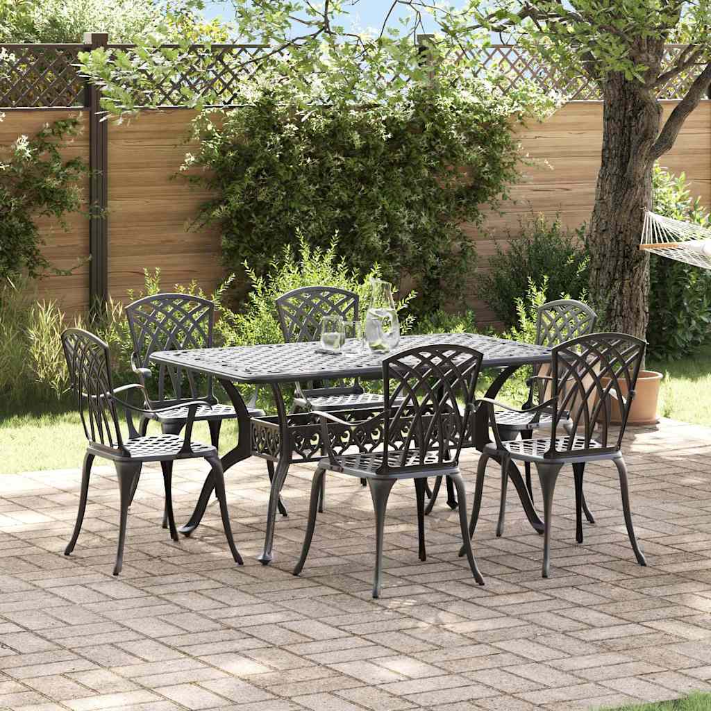 vidaXL Tuin Eettafel Set 5 pcs Wit Aluminium