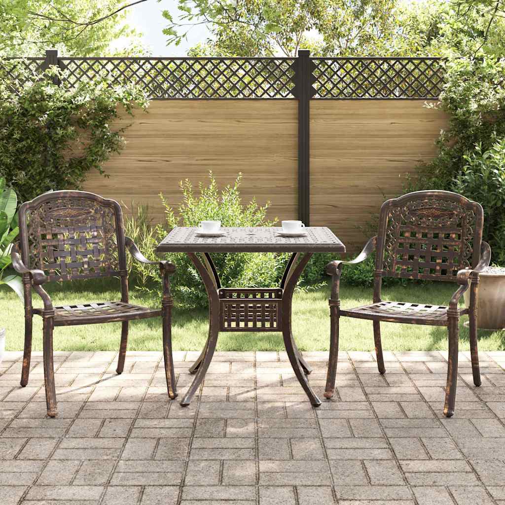vidaXL Tuinstafel Set 3 pcs Brons Gegoten Aluminium