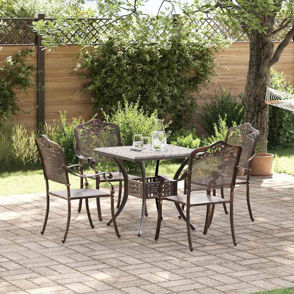 vidaXL Tuinstafel Set 3 pcs Brons Gegoten Aluminium