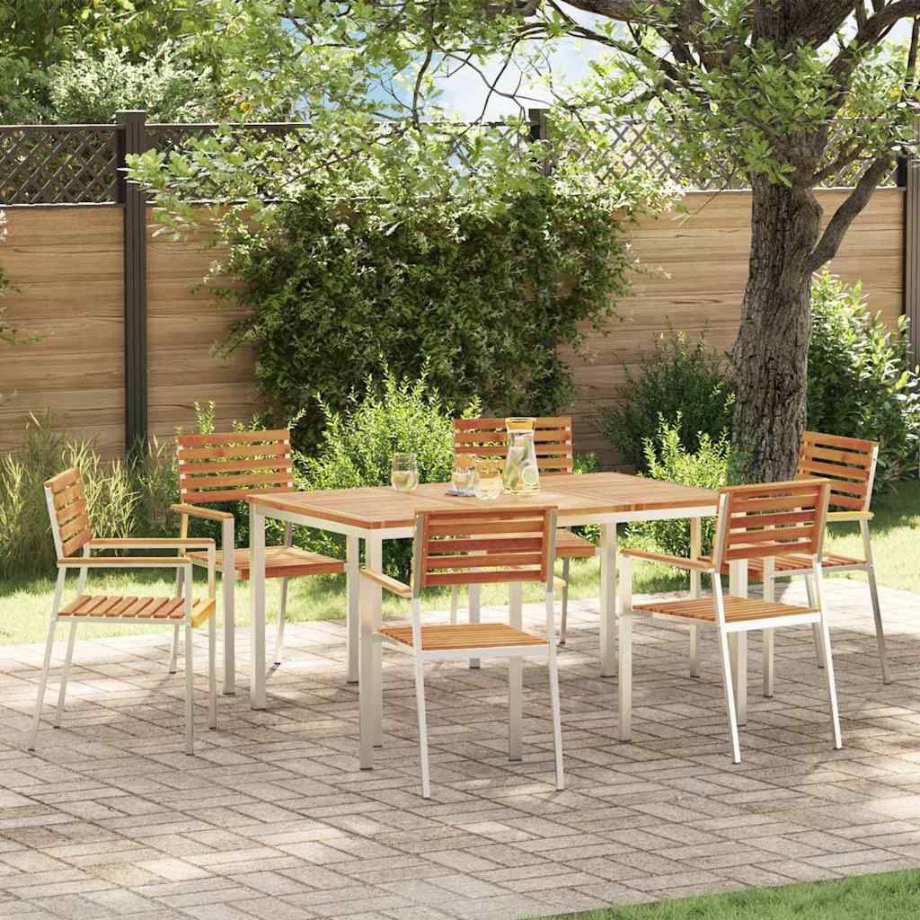 vidaXL Tuin Eettafel Set 3 pcs Bruin Massief Acacia Hout