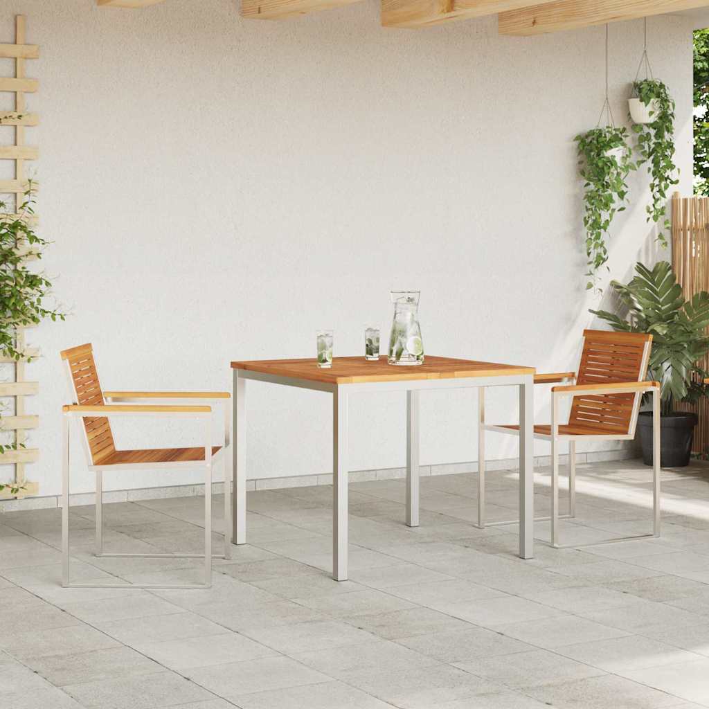 vidaXL Tuin Eettafel Set 3 pcs Bruin Massief Acacia Hout
