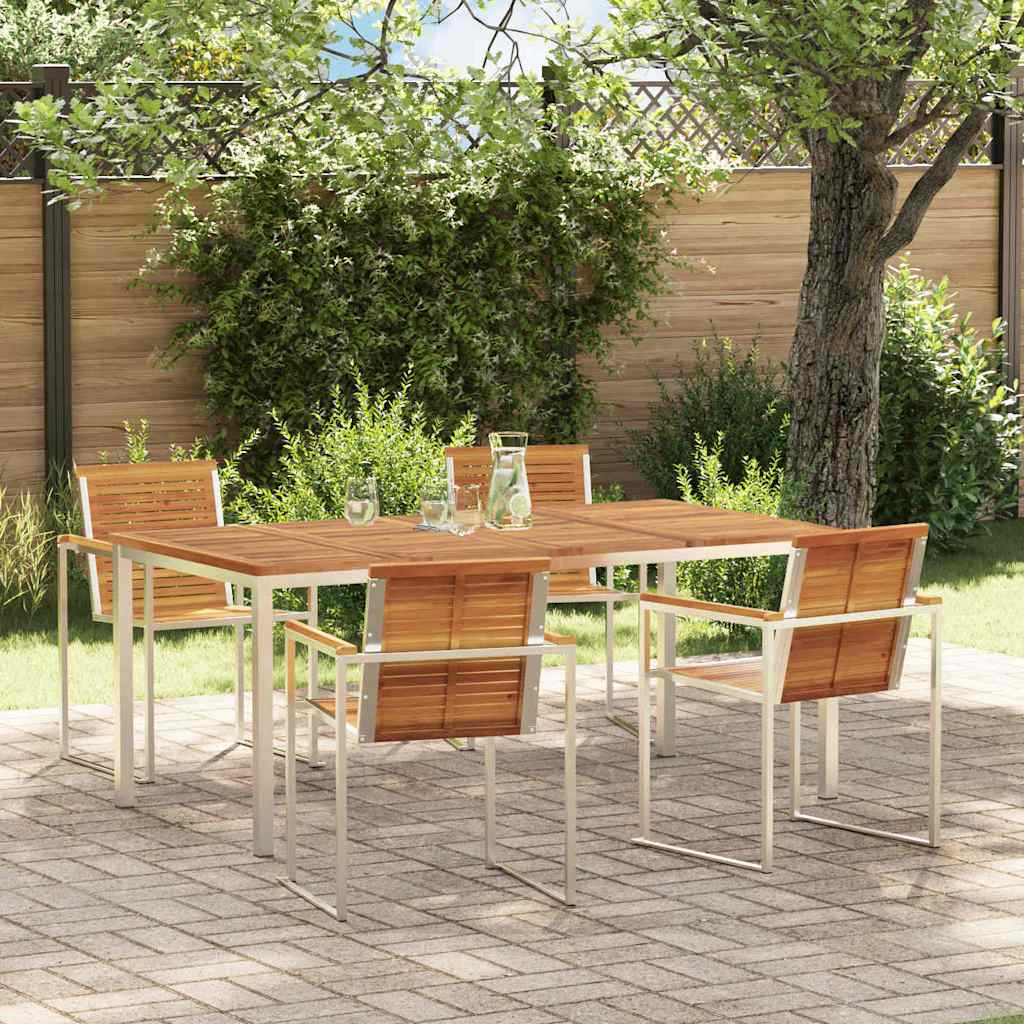 vidaXL Tuin Eettafel Set 3 pcs Bruin Massief Acacia Hout