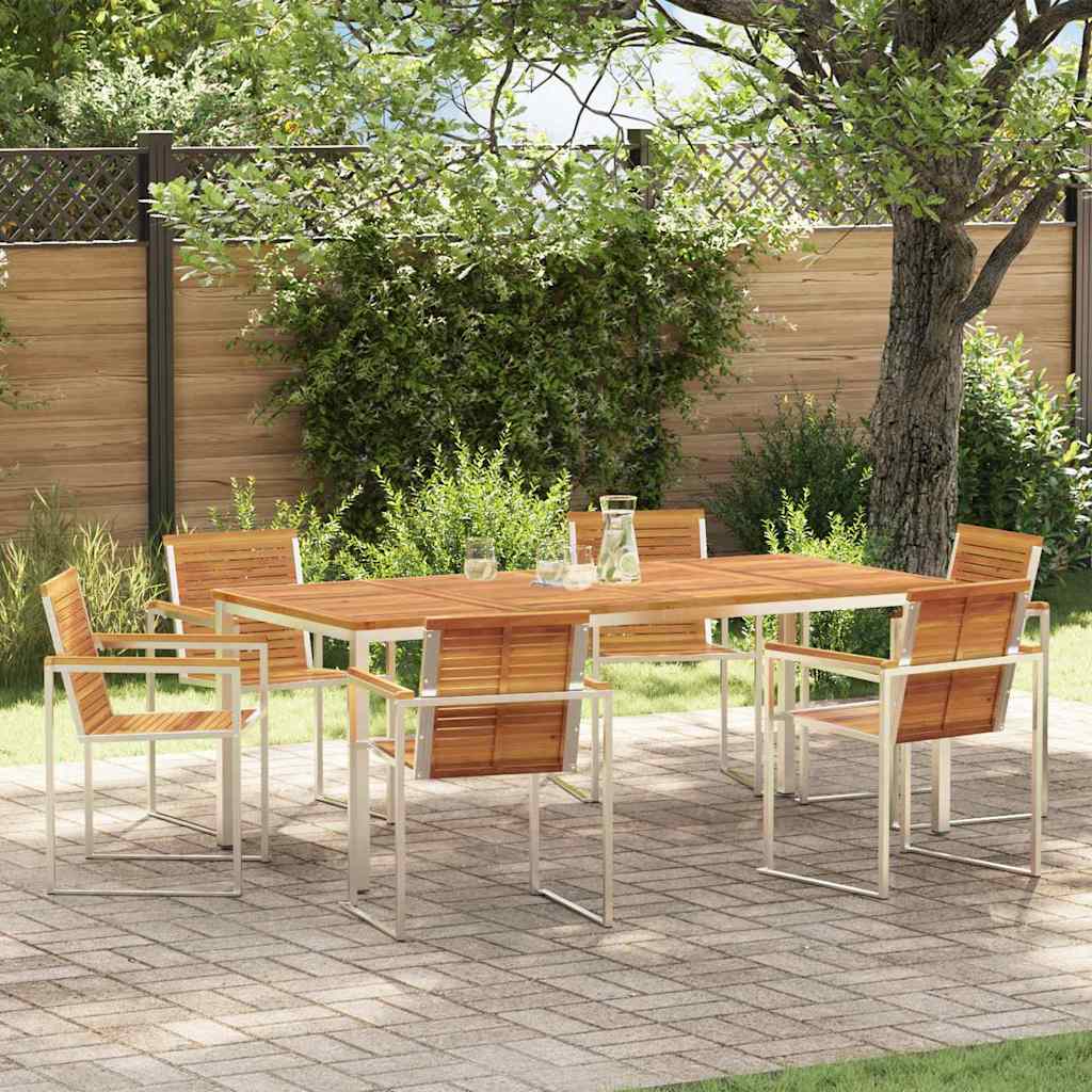 vidaXL Tuin Eettafel Set 3 pcs Bruin Massief Acacia Hout