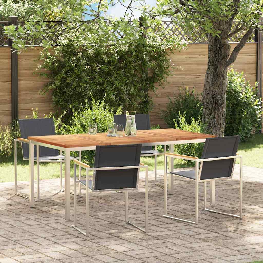 vidaXL Tuin Eettafel Set 3 pcs Bruin Massief Acacia Hout