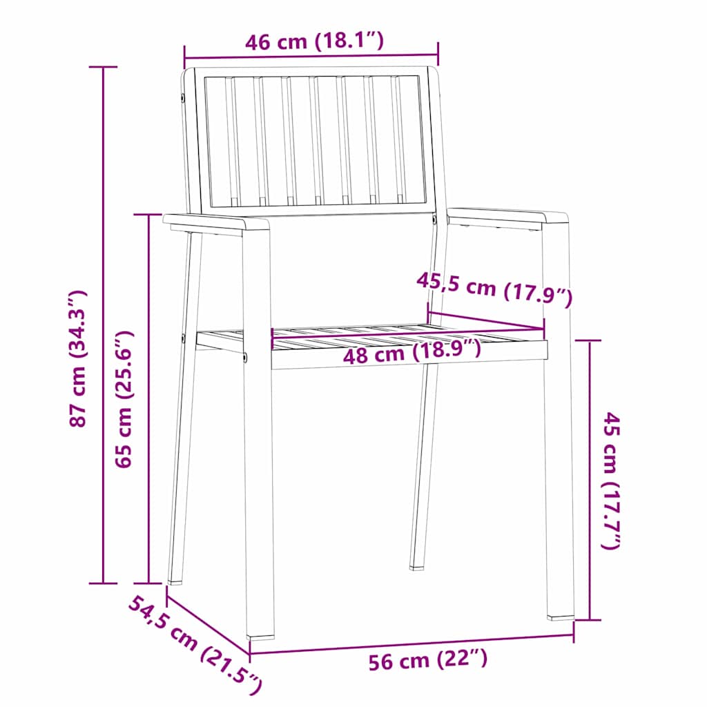 vidaXL Tuin Eettafel Set 3 pcs Bruin Massief Acacia Hout