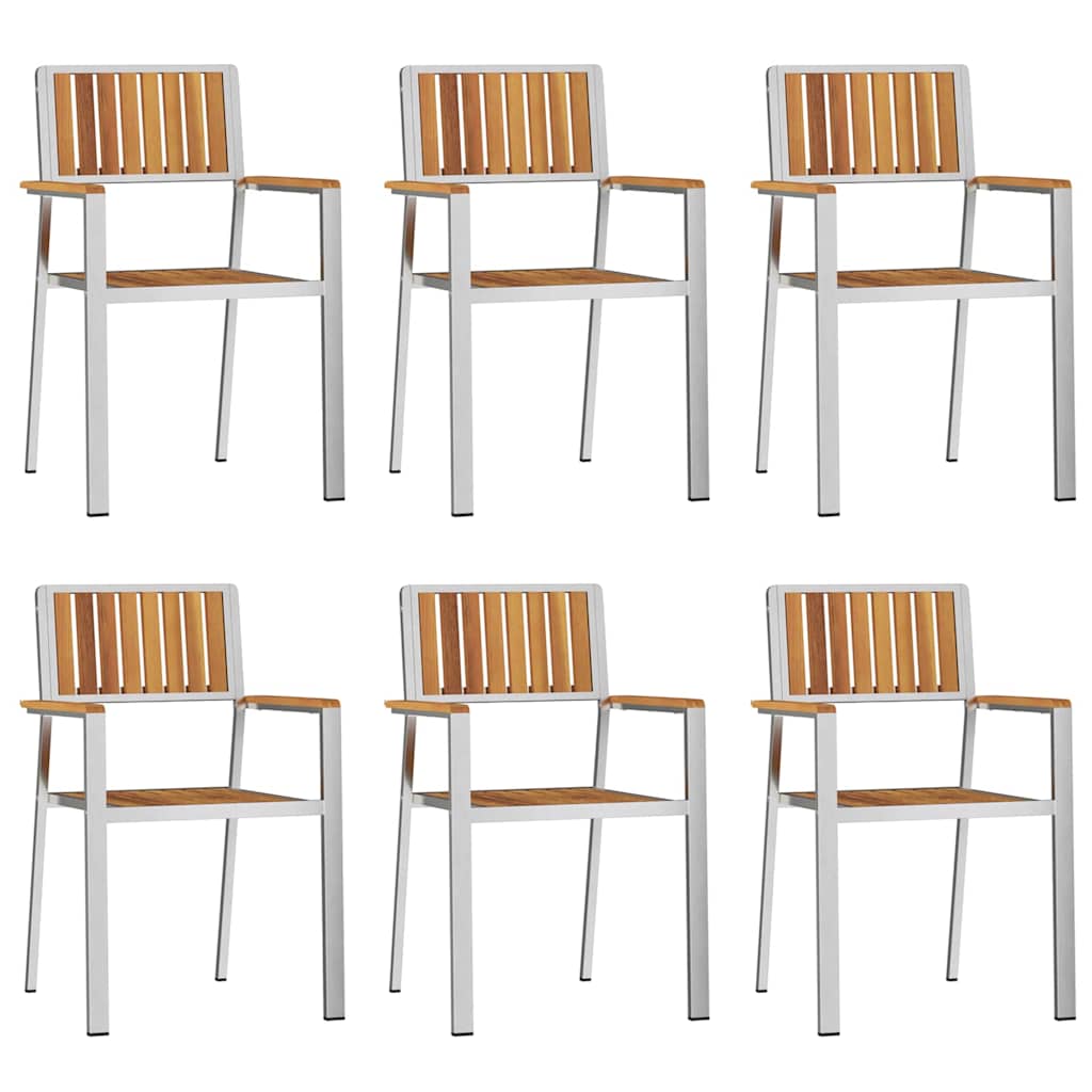 vidaXL Tuinstoel 6 pcs Bruin 56 x 54,5 x 87 cm Massief Acacia Hout
