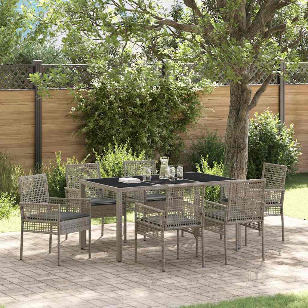 vidaXL Tuin Eettafel Set 3 pcs Zwart poly rattan