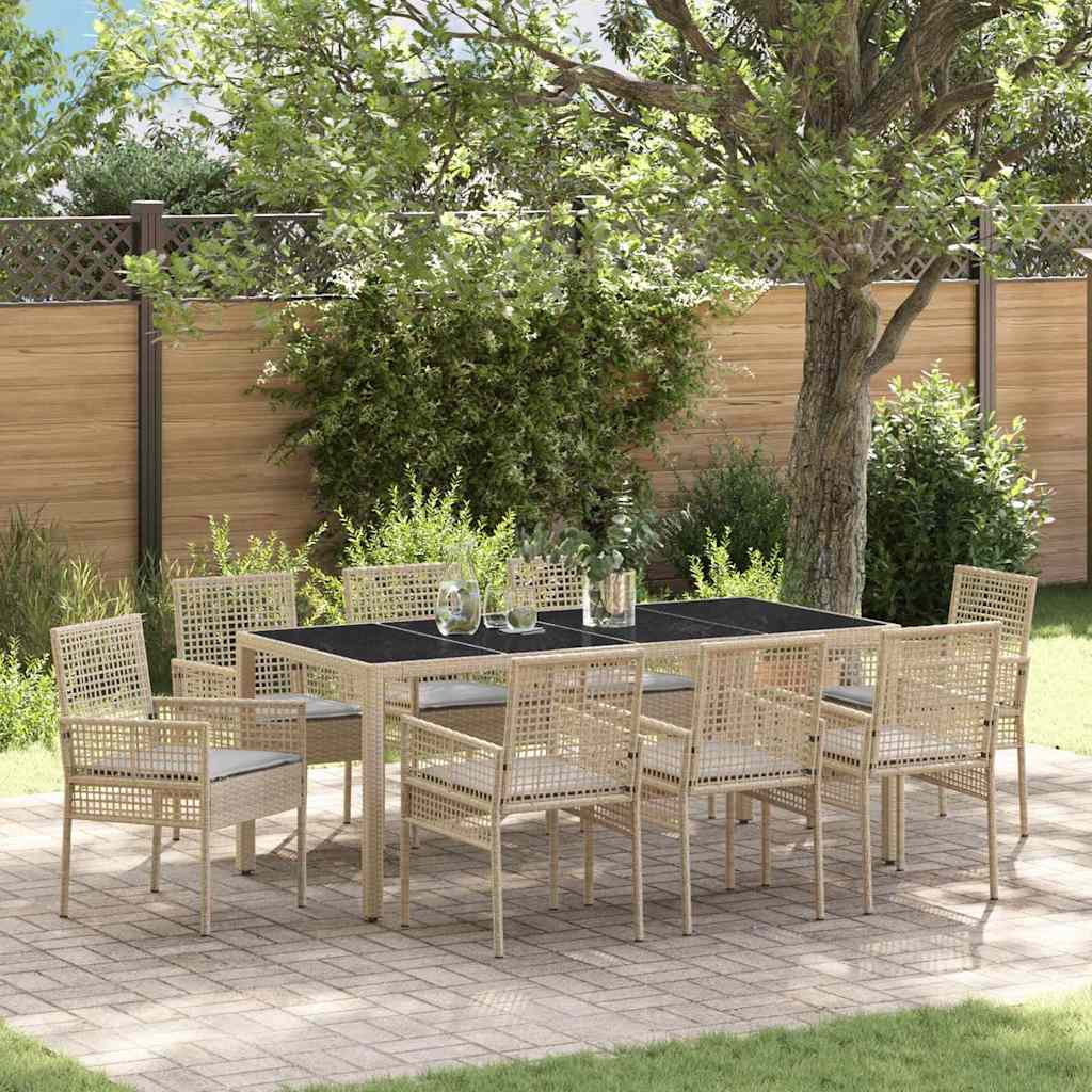 vidaXL Tuin Eettafel Set 3 pcs Zwart poly rattan