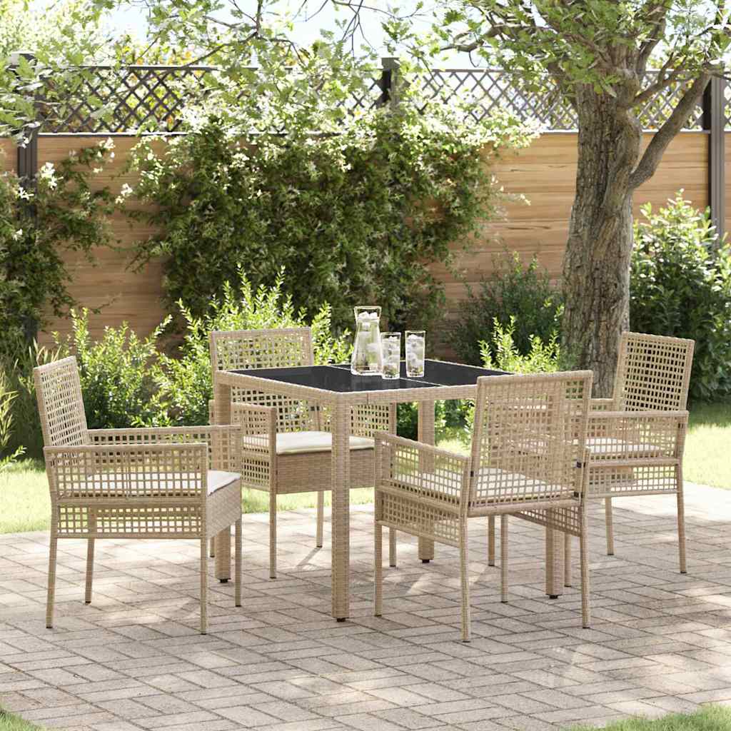 vidaXL Tuin Eettafel Set 3 pcs Zwart poly rattan