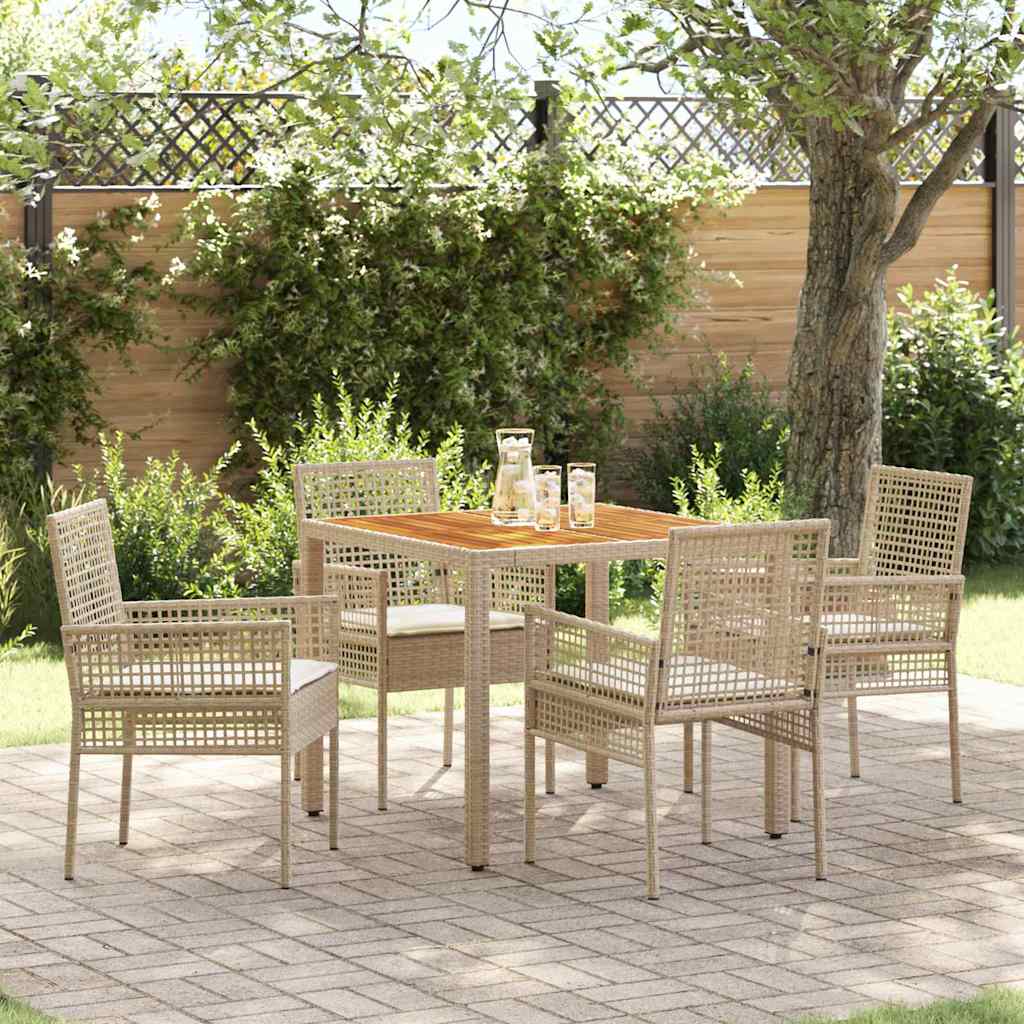 vidaXL Tuin Eettafel Set 3 pcs Zwart poly rattan