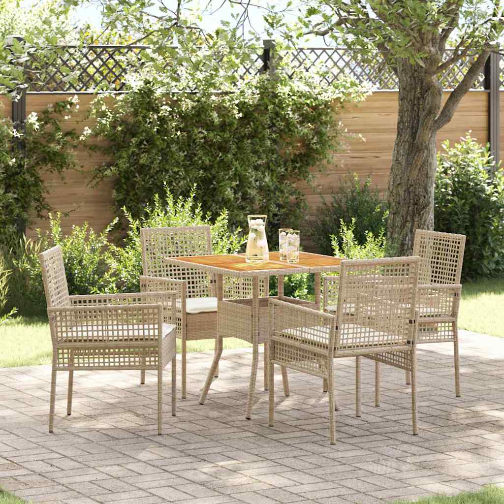 vidaXL Garden Dining Set 3 pcs Black poly rattan