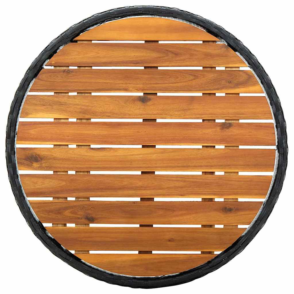 vidaXL Tuin Bistro Set 3 pcs Zwart poly rattan